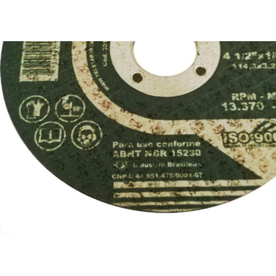 Disco De Corte Para Ferro Telstar 4.1/2 X 1/8 X 7/8 301207 - Kit C/10 