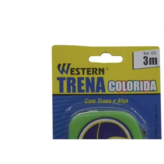 Trena Western 3M/10Mm Colorida Com Trava 63 Trena Western 3M/10Mm Colorida Com Trava 63