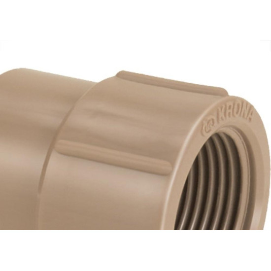 Luva Marrom Krona Liso Rosca 25Mm X 3/4'' 488 - Kit C/50 Luva Marrom Krona Liso Rosca 25Mm X 3/4'' 488 - Kit C/50