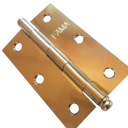 Dobradica Fama 1295 Ferro Cromado Bicromatizado 3.1/2'' Com 24 Pecas - Kit C/24 Dobradica Fama 1295 Ferro Cromado Bicromatizado 3.1/2'' Com 24 Pecas - Kit C/24