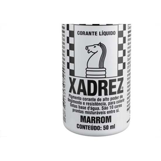 Corante Xadrez Marrom 50Ml Para Tinta - Kit C/12 Corante Xadrez Marrom 50Ml Para Tinta - Kit C/12