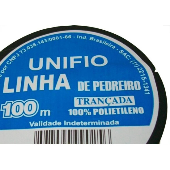 Linha Pedreiro Trancada Unifio 100M  - Kit C/12 