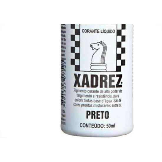 Corante Xadrez Preto 50Ml Para Tinta - Kit C/12 Corante Xadrez Preto 50Ml Para Tinta - Kit C/12