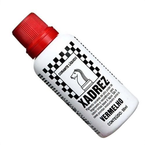 Corante Xadrez Vermelho 50Ml Tinta - Kit C/12 Corante Xadrez Vermelho 50Ml Tinta - Kit C/12