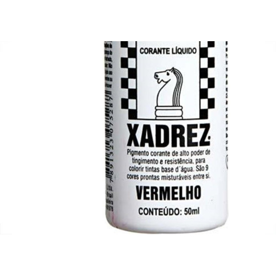 Corante Xadrez Vermelho 50Ml Tinta - Kit C/12 Corante Xadrez Vermelho 50Ml Tinta - Kit C/12