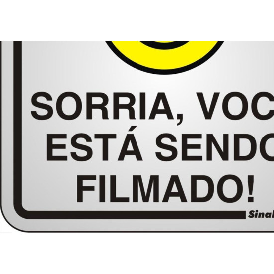 Placa Sinalizacao Aluminio 15X15 ''Sorria,Voce Esta Sendo Filmado'' 120Aq Placa Sinalizacao Aluminio 15X15 ''Sorria,Voce Esta Sendo Filmado'' 120Aq