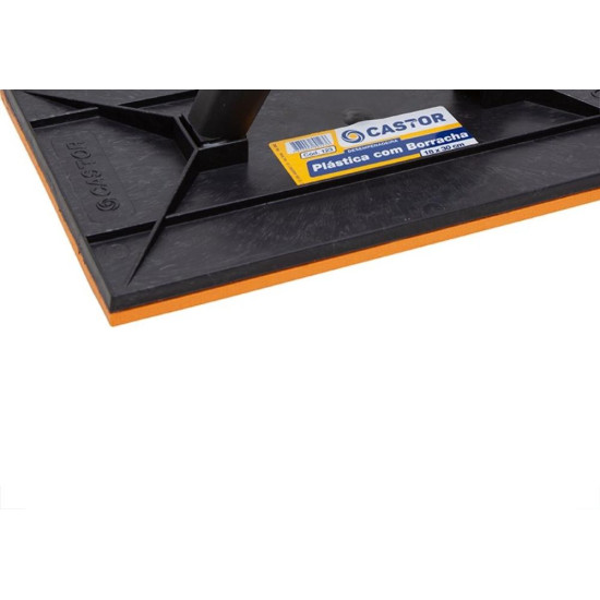 Desempenadeira Pvc Castor 18X30 Com Borracha Preta 123