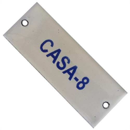 Placa Esmaltada Caiado 3X8 Casa 8 Placa Esmaltada Caiado 3X8 Casa 8