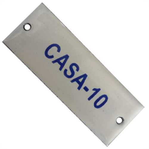 Placa Esmaltada Caiado 3X8 Casa 10 Placa Esmaltada Caiado 3X8 Casa 10