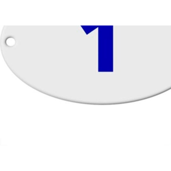 Numero Oval Chapa Esmaltado Caiado 1 - Kit C/10