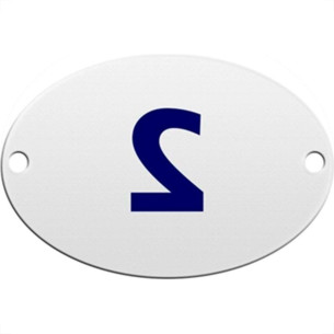 Numero Oval Chapa Esmaltado Caiado 2 - Kit C/10