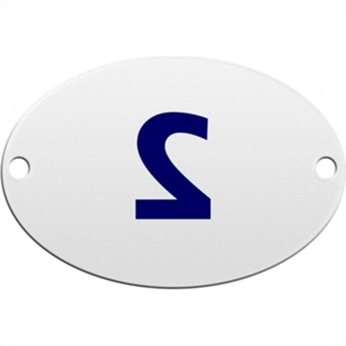 Numero Oval Chapa Esmaltado Caiado 2 - Kit C/10