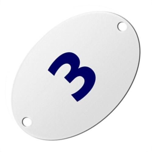Numero Oval Chapa Esmaltado Caiado 3 - Kit C/10