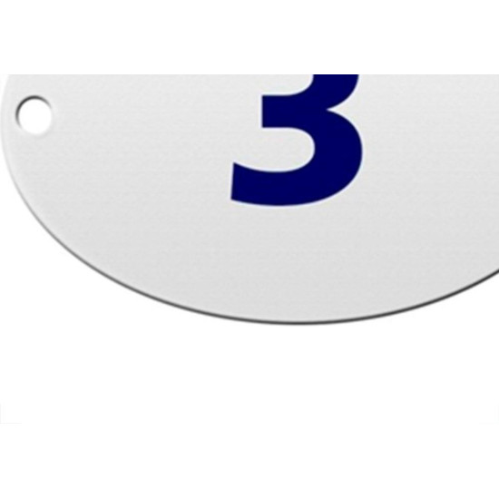 Numero Oval Chapa Esmaltado Caiado 3 - Kit C/10