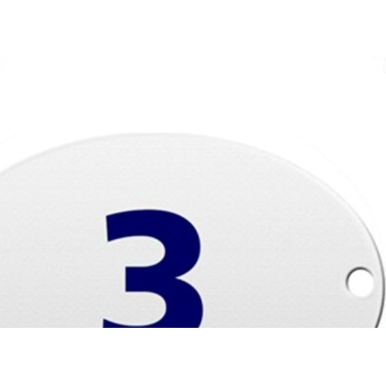 Numero Oval Chapa Esmaltado Caiado 3 - Kit C/10