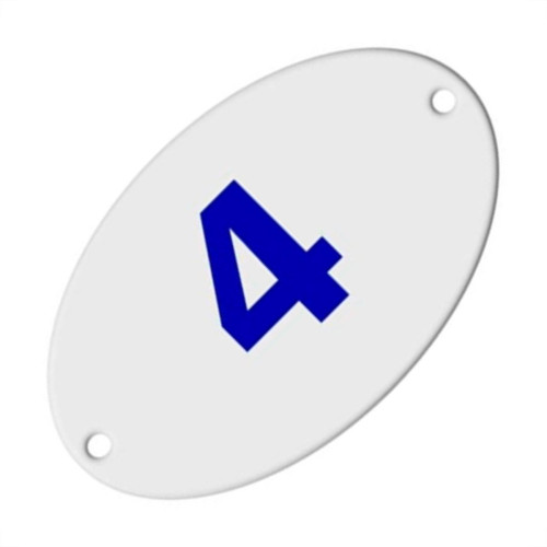 Numero Oval Chapa Esmaltado Caiado 4 - Kit C/10