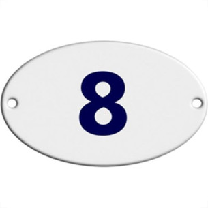 Numero Oval Chapa Esmaltado Caiado 8 - Kit C/10