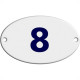 Numero Oval Chapa Esmaltado Caiado 8 - Kit C/10
