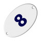 Numero Oval Chapa Esmaltado Caiado 8 - Kit C/10