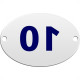 Numero Oval Chapa Esmaltado Caiado 10 - Kit C/10