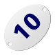 Numero Oval Chapa Esmaltado Caiado 10 - Kit C/10