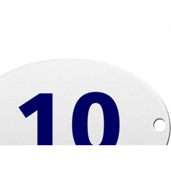 Numero Oval Chapa Esmaltado Caiado 10 - Kit C/10