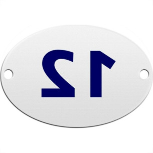 Numero Oval Chapa.Esmaltado.Caiado 12 - Kit C/10