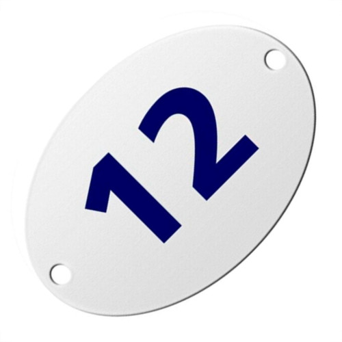 Numero Oval Chapa.Esmaltado.Caiado 12 - Kit C/10