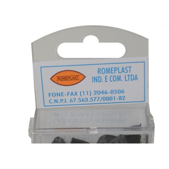 Grampo Fixa Fio Romeplast 06Mm Preto Com 20 Pecas 7896173400111