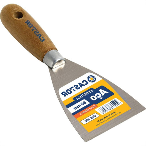 Espatula Parede Castor Laminada Cabo Madeira 80Mm 392 Espatula Parede Castor Laminada Cabo Madeira 80Mm 392