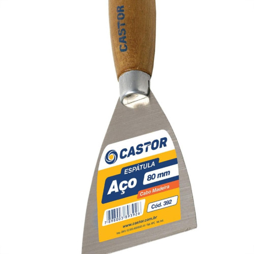 Espatula Parede Castor Laminada Cabo Madeira 80Mm 392 Espatula Parede Castor Laminada Cabo Madeira 80Mm 392