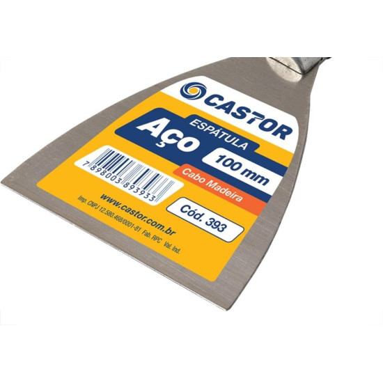 Espatula Parede Castor Laminada Cabo Madeira 100Mm 393