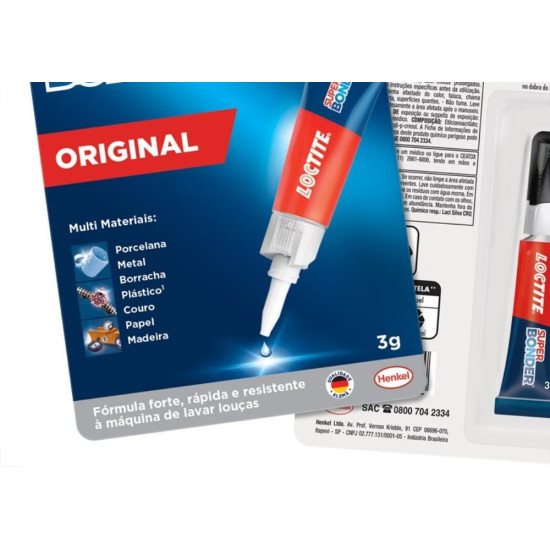 Cola Super Bonder 3G Cartela Azul - Kit C/24 Cola Super Bonder 3G Cartela Azul - Kit C/24