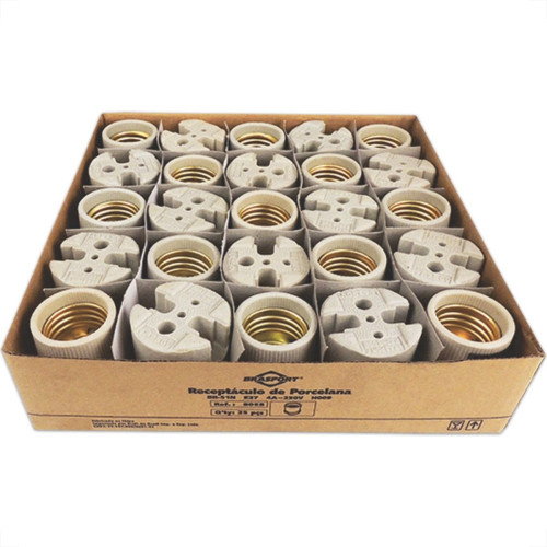 Receptaculo Brasfort Latao E27 Br51N 8058 - Kit C/25