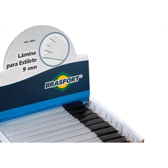 Lamina Estilete Estreita Brasfort 10Pecas 8601 Lamina Estilete Estreita Brasfort 10Pecas 8601