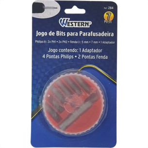 Ponteira Western Para Parafusadeira Com 7 Pecas 284 Ponteira Western Para Parafusadeira Com 7 Pecas 284