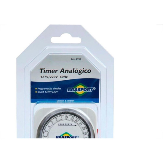 Timer Analogico Brasfort Bivolt 8769 Timer Analogico Brasfort Bivolt 8769