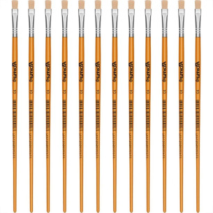 Pincel Para Artesanato Roma Ponta Chata 10 615 10 - Kit C/12 