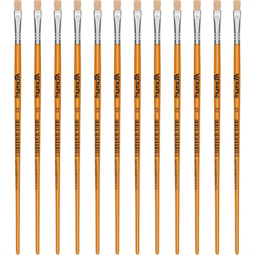 Pincel Para Artesanato Roma Ponta Chata 10 615 10 - Kit C/12 Pincel Para Artesanato Roma Ponta Chata 10 615 10 - Kit C/12