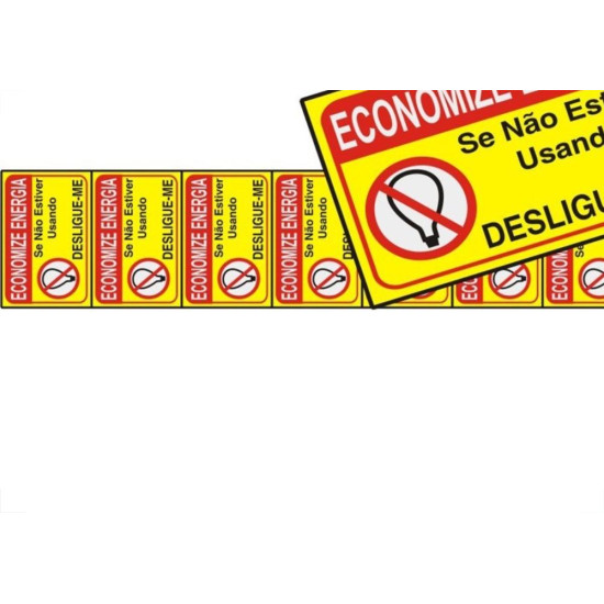 Placa Sinalizacao Aluminio 03X05 ''Economize Energia'' 8 Pecas 100Cu Placa Sinalizacao Aluminio 03X05 ''Economize Energia'' 8 Pecas 100Cu