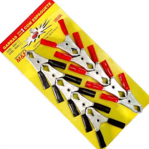 Garra 30A Com Espaguete Vermelho/Preto Cartela 10 Pecas 9042 Garra 30A Com Espaguete Vermelho/Preto Cartela 10 Pecas 9042