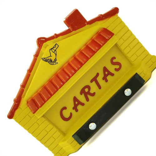Caixa Carta Power Plastica Gradil ''Casinha''Amarela 23-1-Am Caixa Carta Power Plastica Gradil ''Casinha''Amarela 23-1-Am