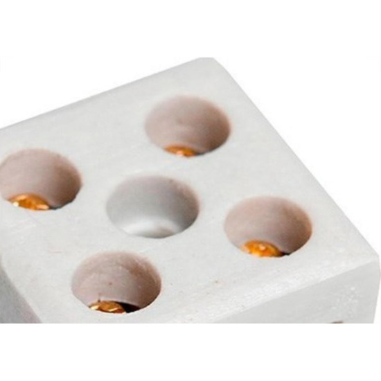 Conector Porcelana Brasfort 2 Polos 06Mm 8607 - Kit C/100 Conector Porcelana Brasfort 2 Polos 06Mm 8607 - Kit C/100