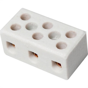 Conector Porcelana Brasfort 3 Polos 06Mm 8608 - Kit C/100 
