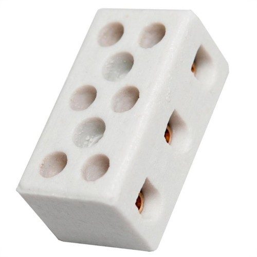 Conector Porcelana Brasfort 3 Polos 06Mm 8608 - Kit C/100 Conector Porcelana Brasfort 3 Polos 06Mm 8608 - Kit C/100