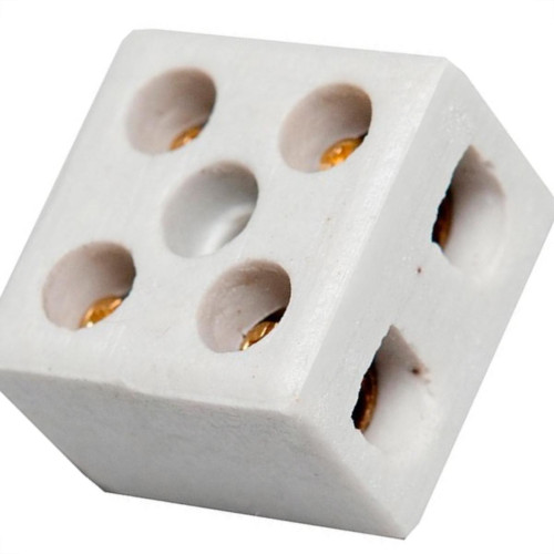 Conector Porcelana Brasfort 2 Polos 10Mm 8609 - Kit C/50 Conector Porcelana Brasfort 2 Polos 10Mm 8609 - Kit C/50