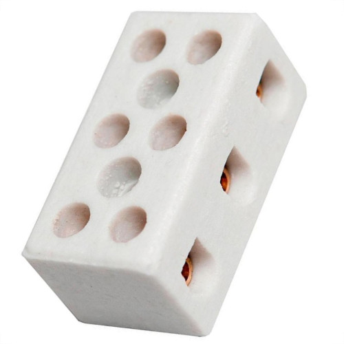 Conector Porcelana Brasfort 3Polos 10Mm 8610 - Kit C/50 Conector Porcelana Brasfort 3Polos 10Mm 8610 - Kit C/50