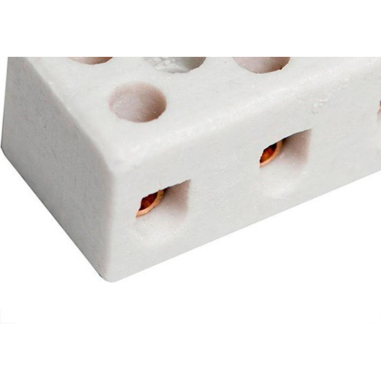 Conector Porcelana Brasfort 3Polos 10Mm 8610 - Kit C/50 Conector Porcelana Brasfort 3Polos 10Mm 8610 - Kit C/50
