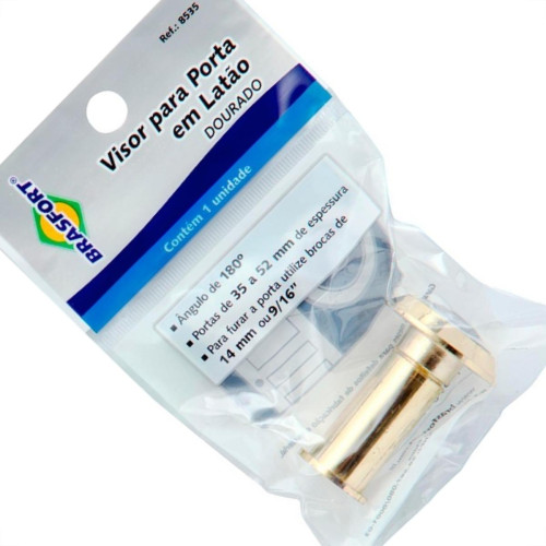 Visor Para Porta Brasfort Dourado 8535 Visor Para Porta Brasfort Dourado 8535