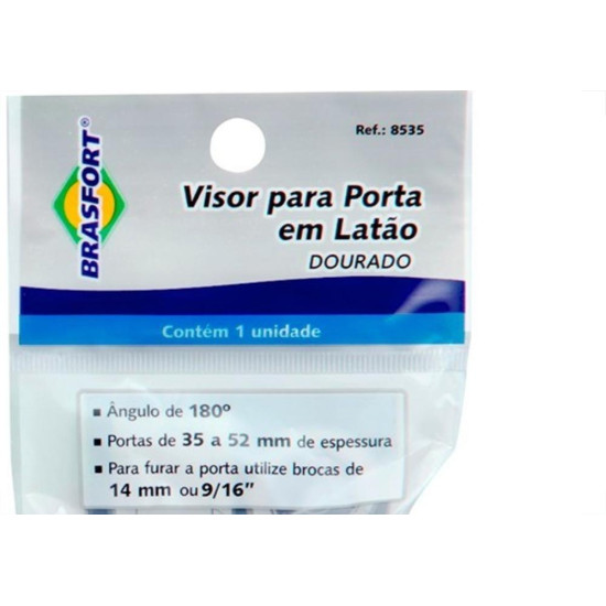 Visor Para Porta Brasfort Dourado 8535 Visor Para Porta Brasfort Dourado 8535